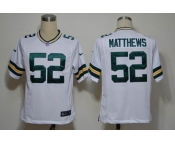 NIKE NFL Jerseys Green Bay Packers 52 Clay Matthews white (Game)