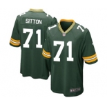 Nike Game Josh Sitton Green Men's Jersey - Green Bay Packers #71 NFL Home