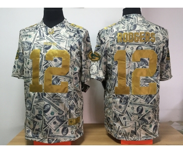 Nike Green Bay Packers #12 Aaron Rodgers US Dollars Tyle(Game)