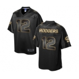 nike nfl jerseys green bay packers #12 rodgers black gold collection[game]