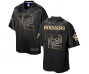 nike nfl jerseys green bay packers #12 rodgers black gold collection[game]