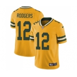 Men's Green Bay Packers #12 Aaron Rodgers Elite Gold Rush Vapor Untouchable Football Jersey