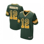 Men's Green Bay Packers #12 Aaron Rodgers Elite Green Home Drift Fashion Football Jersey