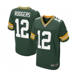 Men's Green Bay Packers #12 Aaron Rodgers Elite Green Team Color Football Jersey