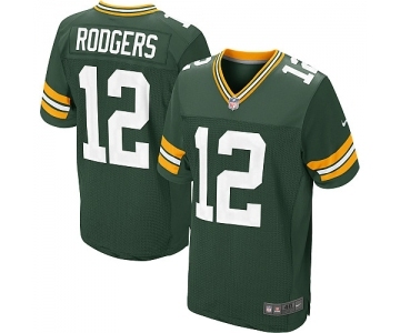 Men's Green Bay Packers #12 Aaron Rodgers Elite Green Team Color Football Jersey