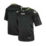 Men's Green Bay Packers #12 Aaron Rodgers Elite Lights Out Black Football Jersey