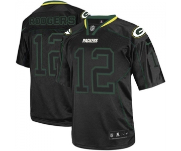 Men's Green Bay Packers #12 Aaron Rodgers Elite Lights Out Black Football Jersey