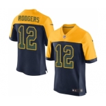 Men's Green Bay Packers #12 Aaron Rodgers Elite Navy Blue Alternate Drift Fashion Football Jersey