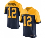 Men's Green Bay Packers #12 Aaron Rodgers Elite Navy Blue Alternate Football Jersey