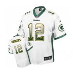 Men's Green Bay Packers #12 Aaron Rodgers Elite White Drift Fashion Football Jersey