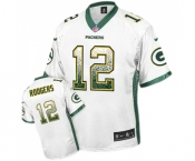 Men's Green Bay Packers #12 Aaron Rodgers Elite White Drift Fashion Football Jersey