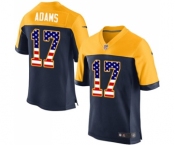 Men's Green Bay Packers #17 Davante Adams Elite Navy Blue Alternate USA Flag Fashion Football Jersey