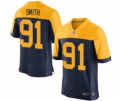 Men's Green Bay Packers #91 Preston Smith Elite Navy Blue Alternate Football Jersey