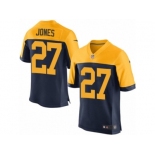 Men's Nike Green Bay Packers #27 Josh Jones Elite Navy Blue Alternate NFL Jersey