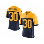 Men's Nike Green Bay Packers #30 Jamaal Williams Elite Navy Blue Alternate NFL Jersey