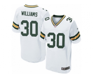 Men's Nike Green Bay Packers #30 Jamaal Williams Elite White NFL Jersey