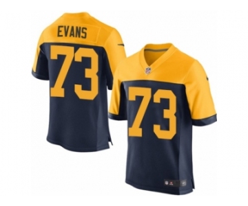 Men's Nike Green Bay Packers #73 Jahri Evans Elite Navy Blue Alternate NFL Jersey