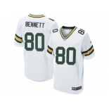 Men's Nike Green Bay Packers #80 Martellus Bennett Elite White NFL Jersey