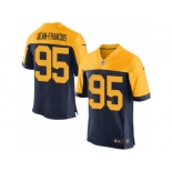 Men's Nike Green Bay Packers #95 Ricky Jean-Francois Elite Navy Blue Alternate NFL Jersey