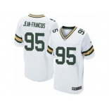 Men's Nike Green Bay Packers #95 Ricky Jean-Francois Elite White NFL Jersey