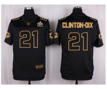 Nike Green Bay Packers #21 Ha Ha Clinton-Dix Black Pro Line Gold Collection Jersey[Elite]