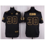 Nike Green Bay Packers #30 John Kuhn Black Pro Line Gold Collection Jersey[Elite]