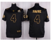 Nike Green Bay Packers #4 Brett Favre Black Pro Line Gold Collection Jersey[Elite]