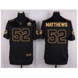 Nike Green Bay Packers #52 Clay Matthews Black Pro Line Gold Collection Jersey[Elite]