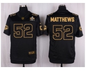 Nike Green Bay Packers #52 Clay Matthews Black Pro Line Gold Collection Jersey[Elite]