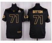 Nike Green Bay Packers #71 Josh Sitton Black Pro Line Gold Collection Jersey[Elite]