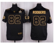 Nike Green Bay Packers #82 Richard Rodgers Black Pro Line Gold Collection Jersey[Elite]