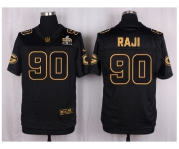 Nike Green Bay Packers #90 B.J. Raji Black Pro Line Gold Collection Jersey[Elite]