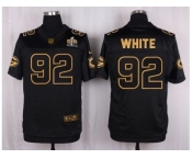 Nike Green Bay Packers #92 Reggie White Black Pro Line Gold Collection Jersey[Elite]