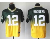 nike nfl jerseys green bay packers #12 aaron rodgers green-yellow[Elite drift fashion][second version]