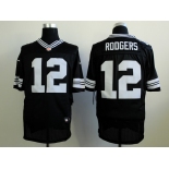 nike nfl jerseys green bay packers #12 rodgers black[Elite]