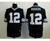 nike nfl jerseys green bay packers #12 rodgers black[Elite]