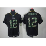 nike nfl jerseys green bay packers #12 rodgers black[camo fashion Elite]