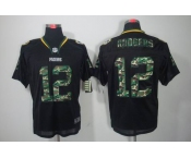 nike nfl jerseys green bay packers #12 rodgers black[camo fashion Elite]