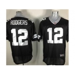 nike nfl jerseys green bay packers #12 rodgers black[elite]