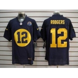 nike nfl jerseys green bay packers #12 rodgers blue[Elite 50th Patch]