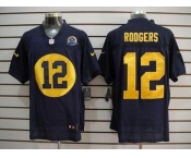 nike nfl jerseys green bay packers #12 rodgers blue[Elite 50th Patch]