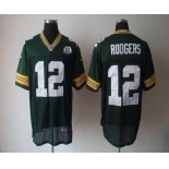 nike nfl jerseys green bay packers #12 rodgers green[Elite 50th Patch]