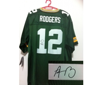 nike nfl jerseys green bay packers #12 rodgers green[Elite signature]