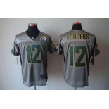 nike nfl jerseys green bay packers #12 rodgers grey[Elite shadow 50th Patch]