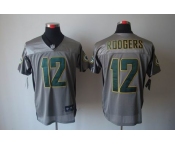 nike nfl jerseys green bay packers #12 rodgers grey[Elite shadow]