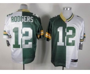 nike nfl jerseys green bay packers #12 rodgers white-green[Elite split]