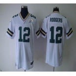 nike nfl jerseys green bay packers #12 rodgers white[Elite 50th Patch]