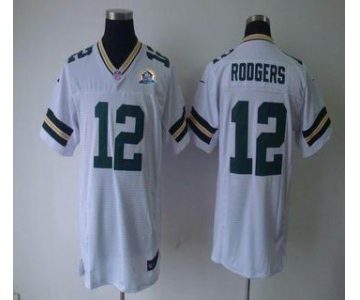 nike nfl jerseys green bay packers #12 rodgers white[Elite 50th Patch]