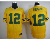 nike nfl jerseys green bay packers #12 rodgers yellow[Elite]