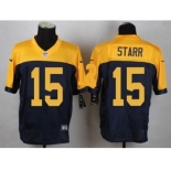 nike nfl jerseys green bay packers #15 starr yellow-blue[Elite]